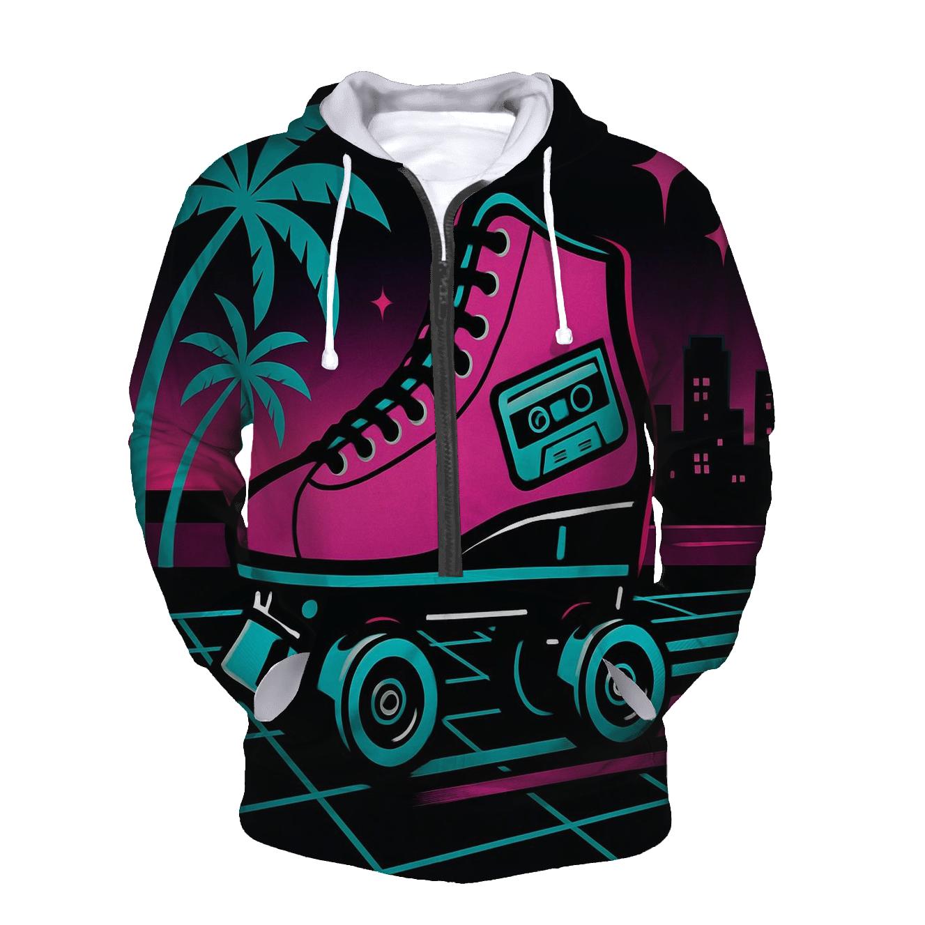 Neon Roller Night premium hoodies