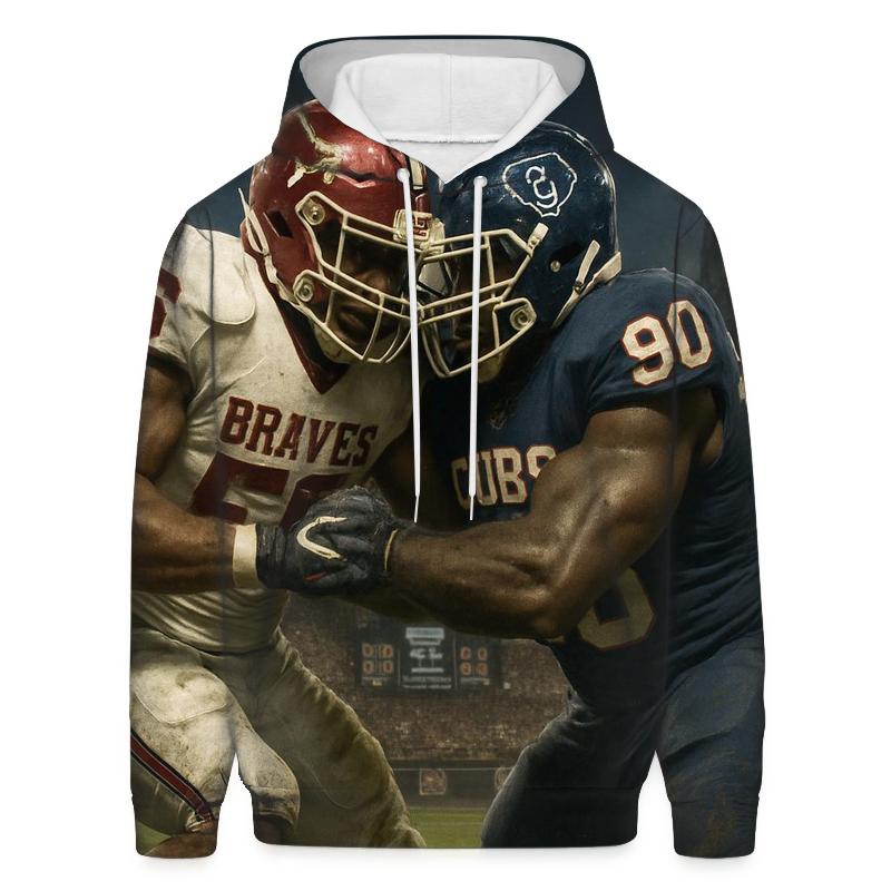 Diamond Clash Braves Vs Cubs Gridiron Duel pullover hoodies