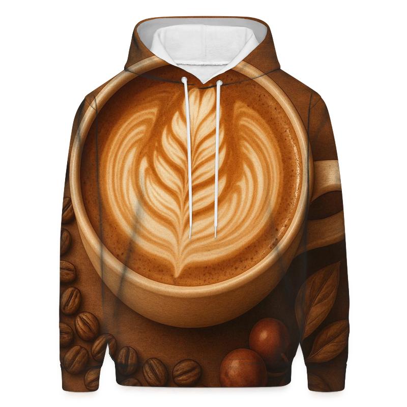 Latte Swirl Bloom printed hoodies