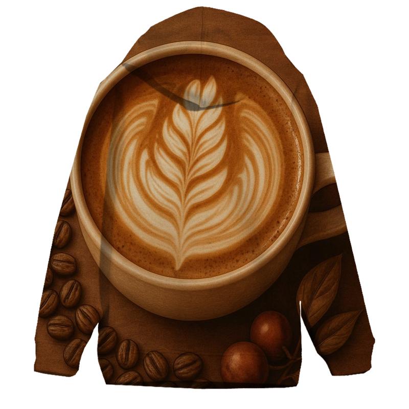 Latte Swirl Bloom printed hoodies