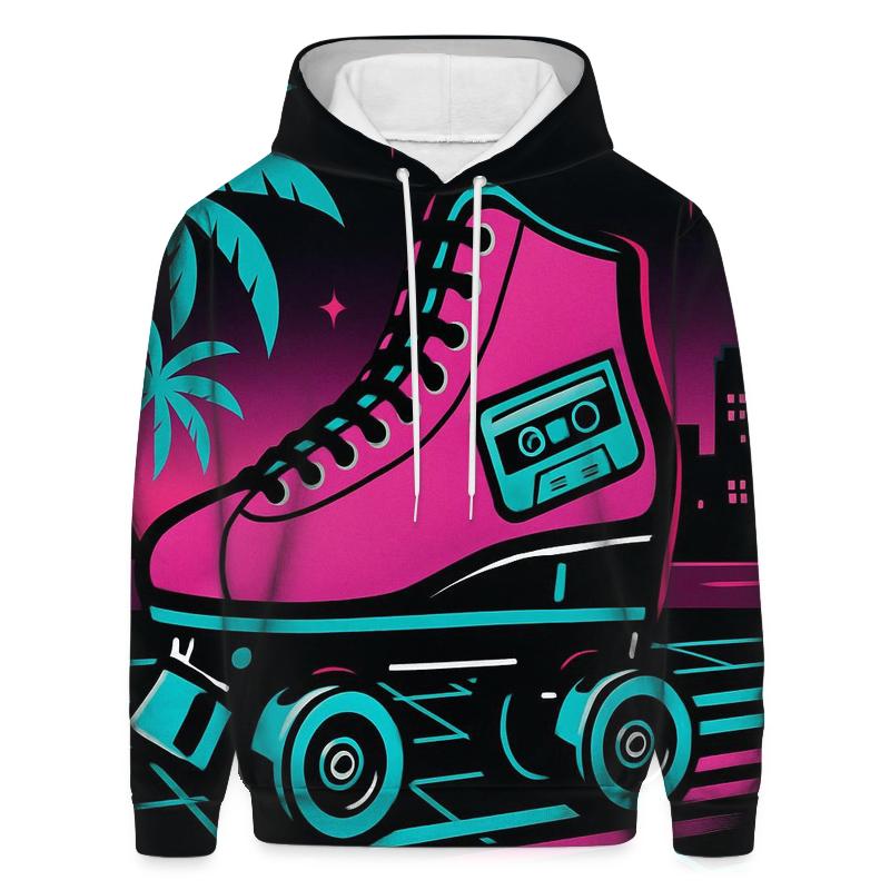 Neon Roller Night printed hoodies