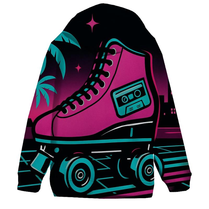 Neon Roller Night printed hoodies