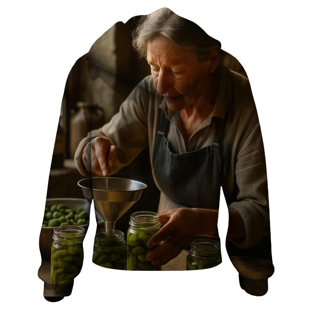 Cornichon Conservator In Village Larder printed hoodies