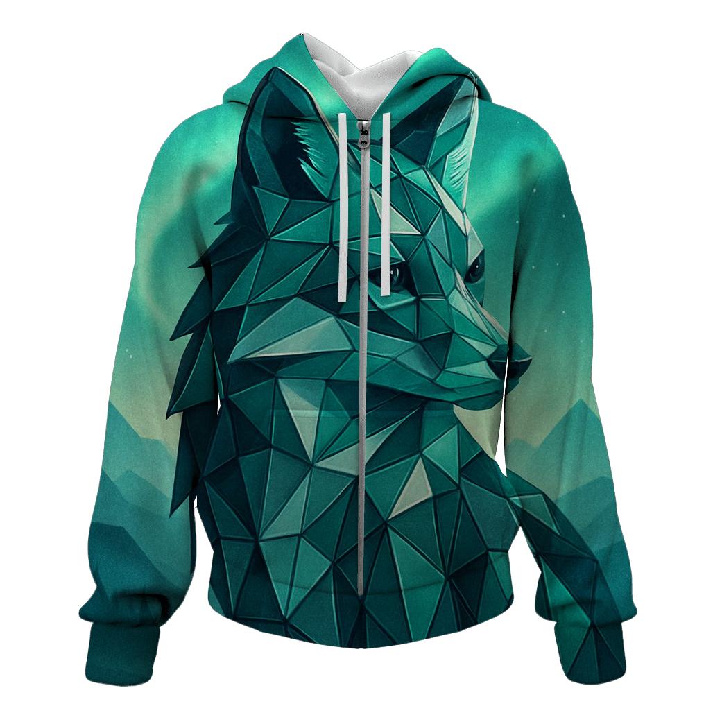 Aurora Geometric Fox graphic hoodies