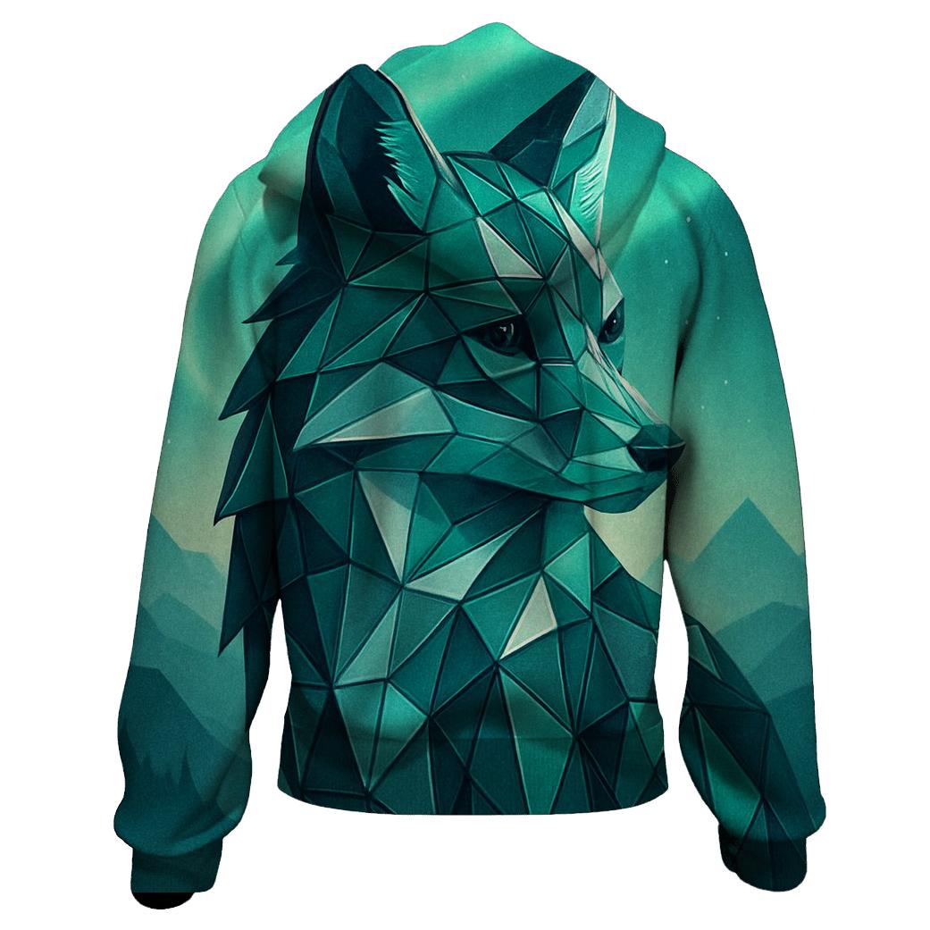Aurora Geometric Fox graphic hoodies