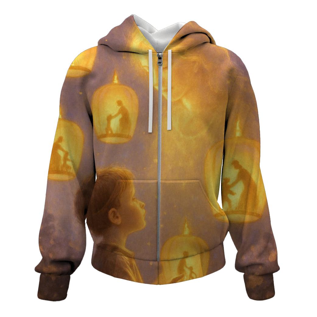 Lanterns Of Her Memory zip-up hoodies