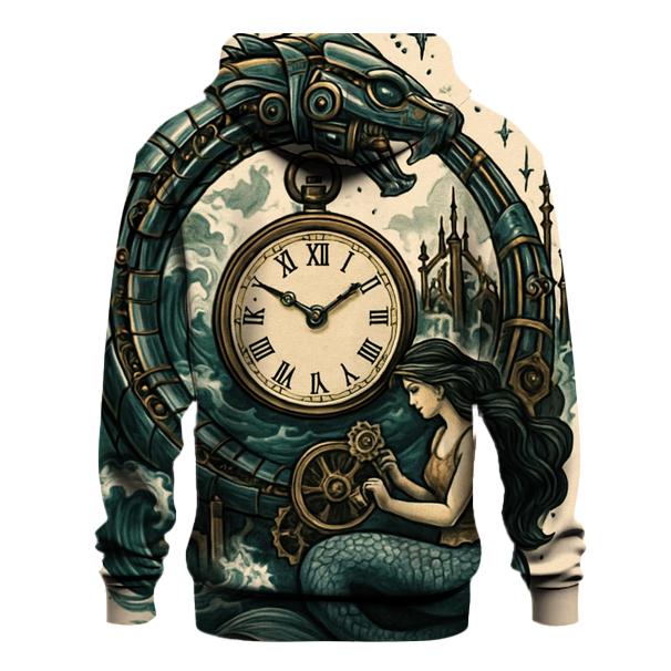 Clockwork Ouroboros Siren graphic hoodies