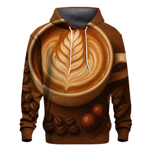 Latte Swirl Bloom embroidered hoodies