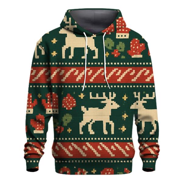 Tinsel Reindeer Mosaic Design hoodie styles