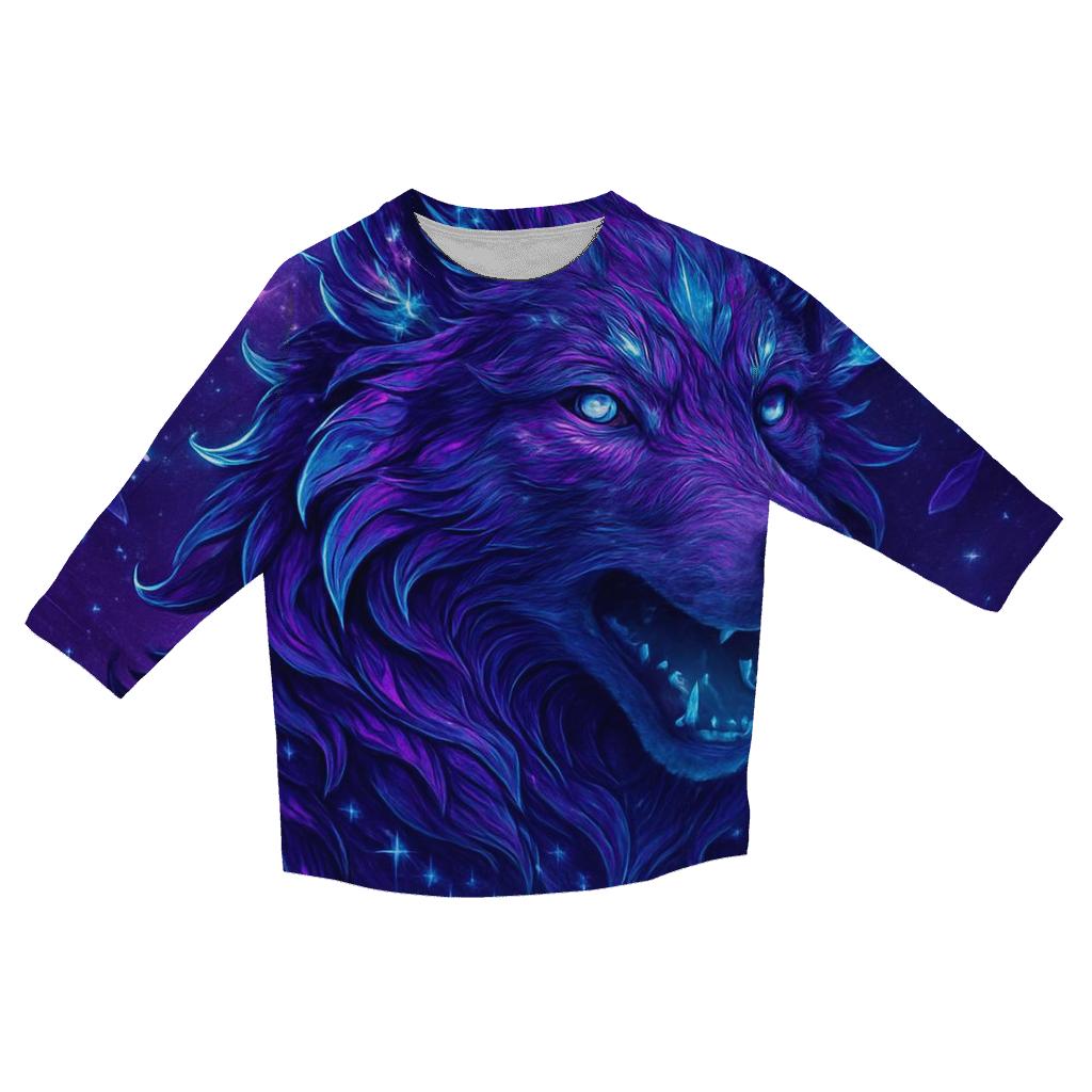 Nebula Sentinel Wolf casual three quarter sleeve shirts