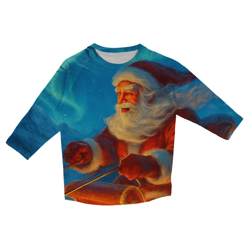 Aurora Sleigh Pilot Santa custom 3/4 sleeve shirts