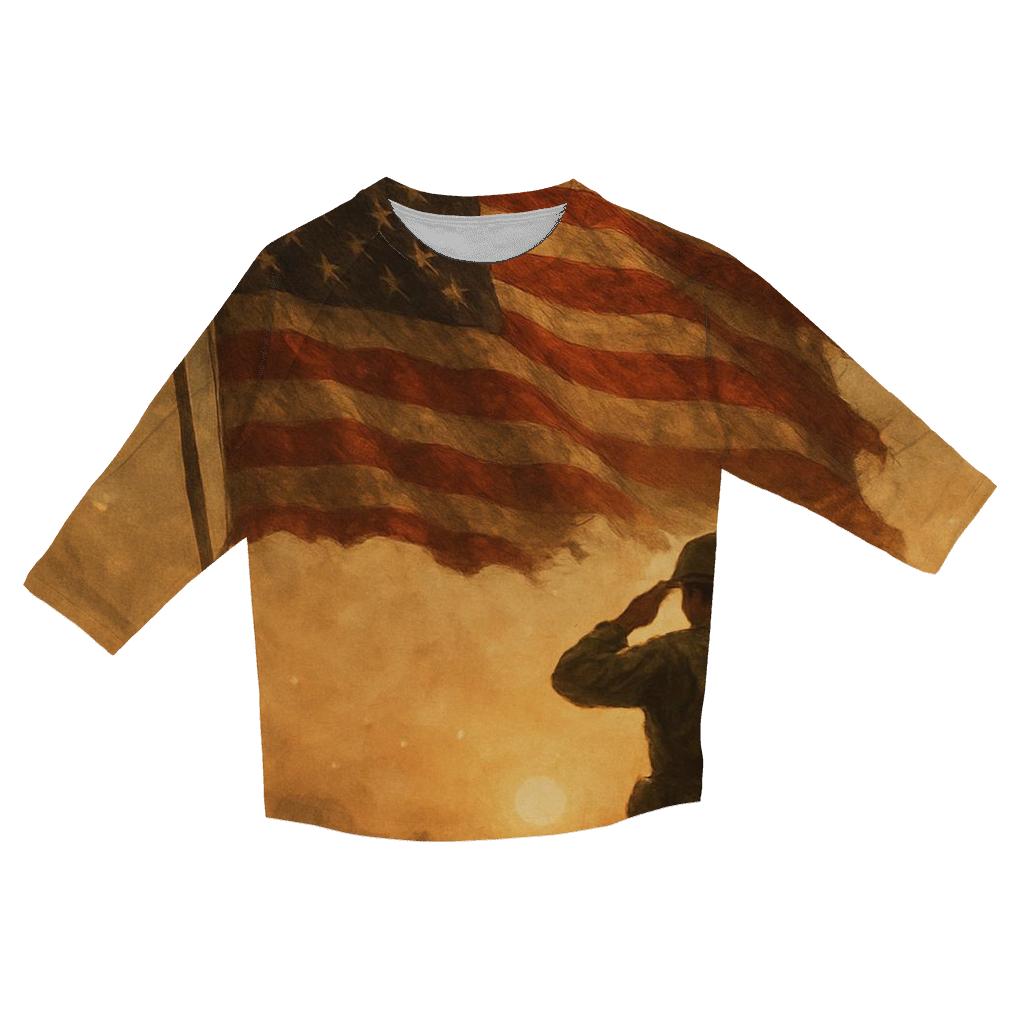 Dawn Honor Flag personalized 3/4 sleeve tees
