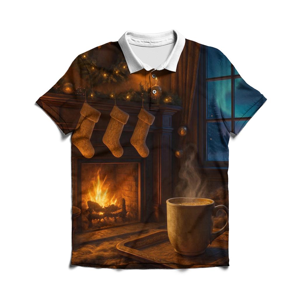 Midwinter Hearth Under Starlight premium cotton polo shirts