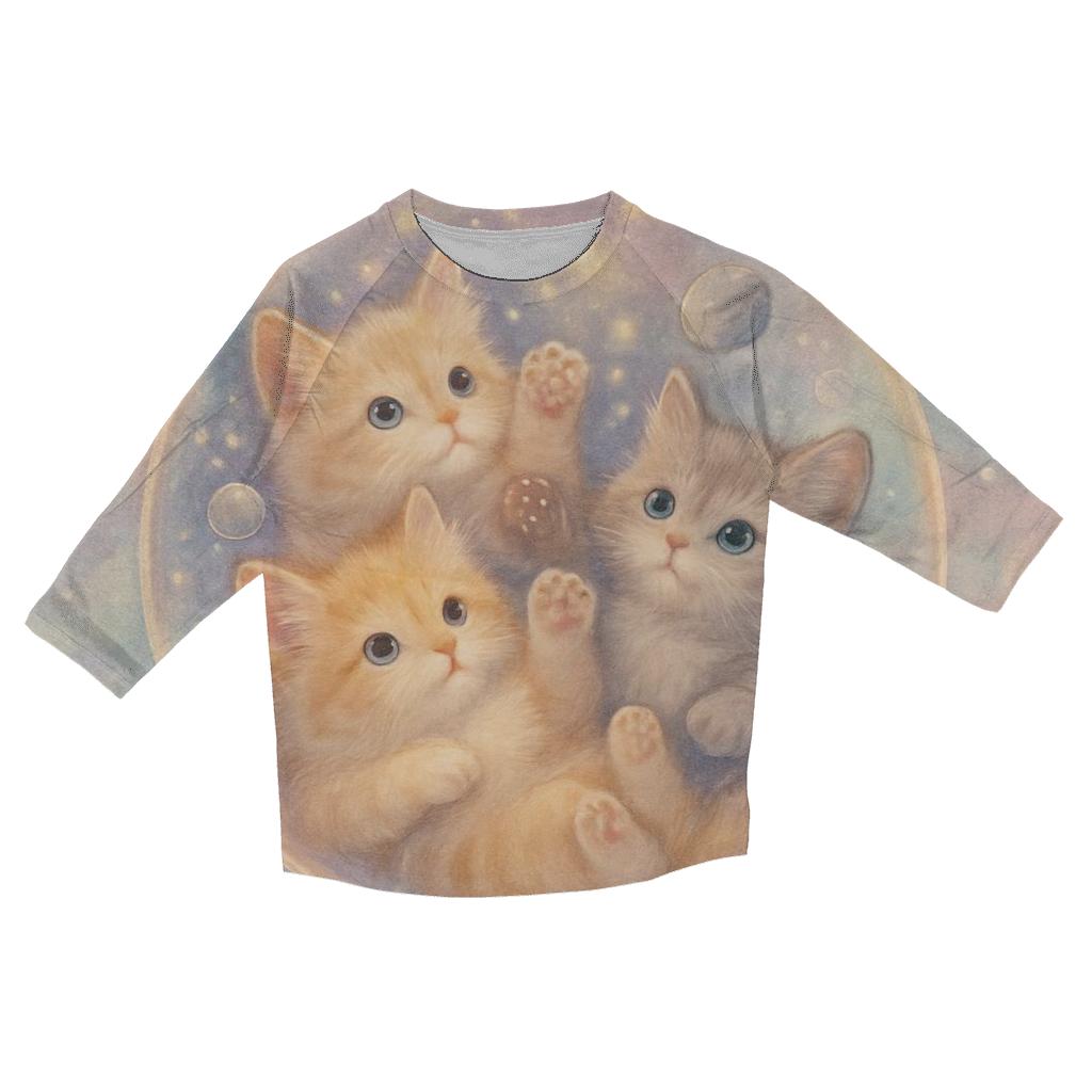 Cosmic Dreaming Kittens fashion 3/4 sleeve shirts