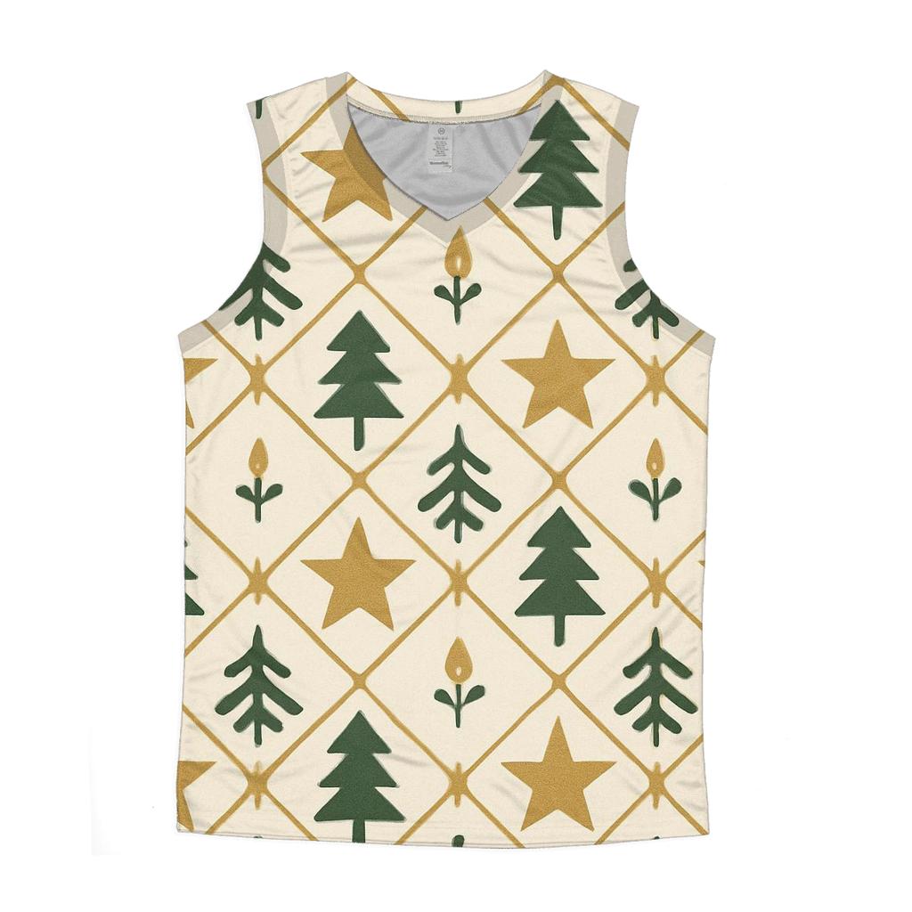 Evergreen Star Lattice cotton sleeveless tops