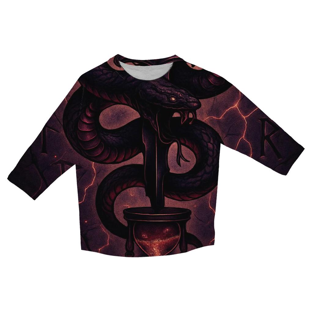 Serpent And Dagger Of The Abyss trendy 3/4 sleeve tops