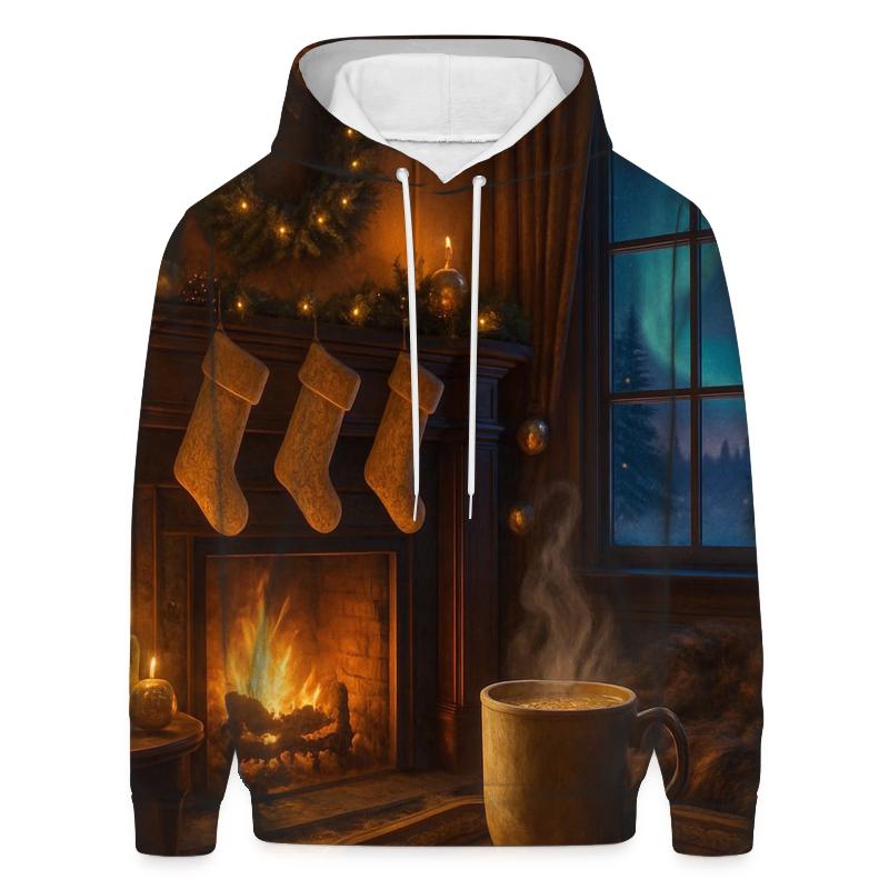 Midwinter Hearth Under Starlight printed hoodies