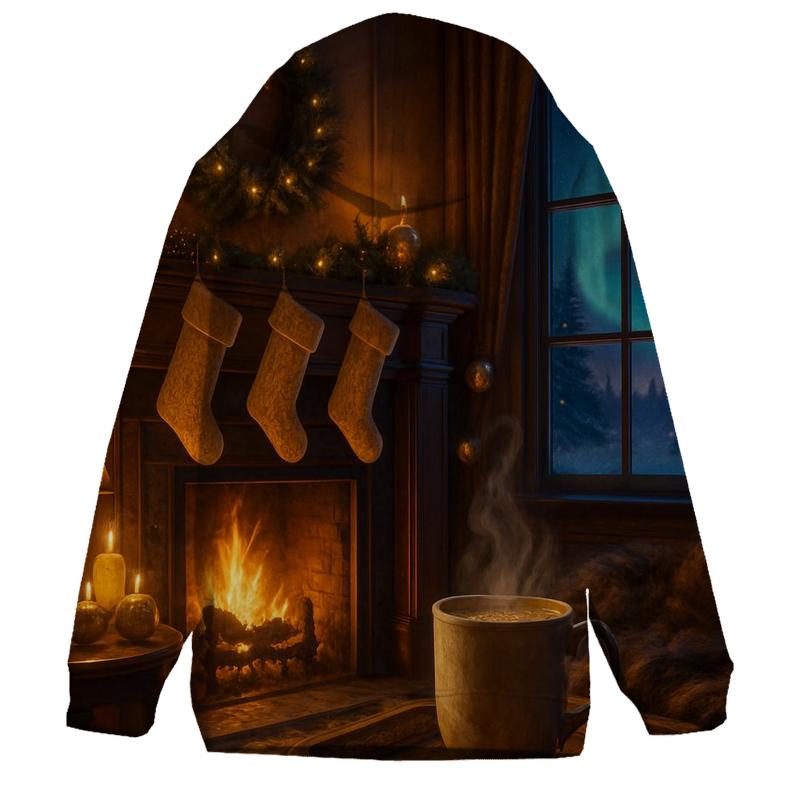 Midwinter Hearth Under Starlight printed hoodies