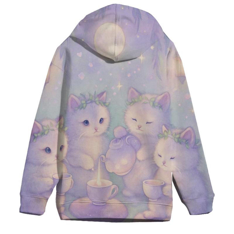 Moonlit Tea Party Kittens hoodie styles