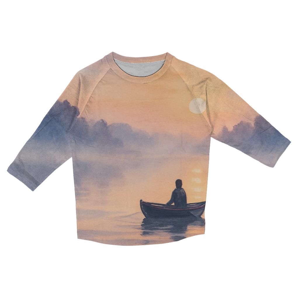 Pastel Lake Whisper casual three quarter sleeve shirts