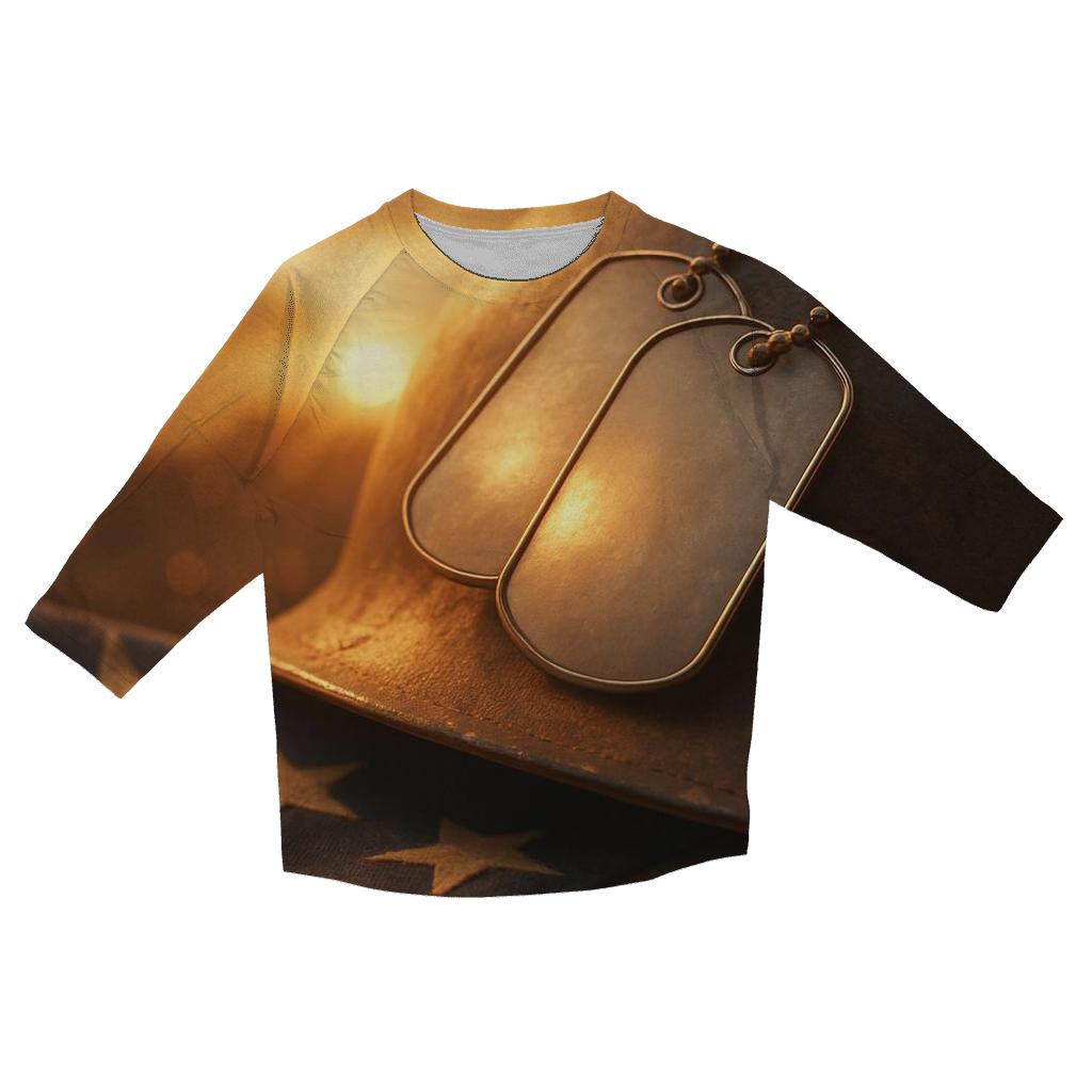 Dog Tags At Sunset designer 3/4 sleeve blouses