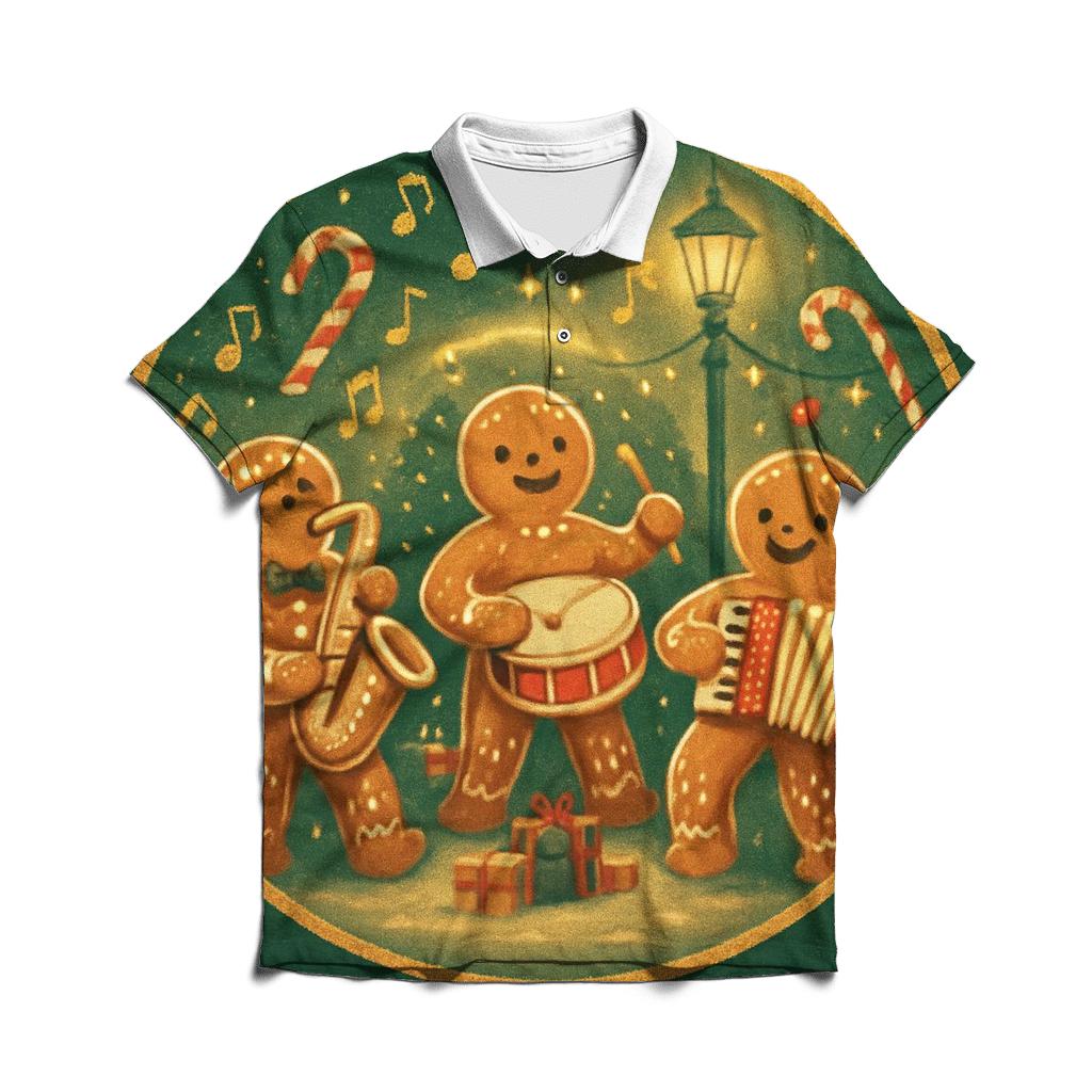 Gingerbread Jazz Night premium cotton polo shirts