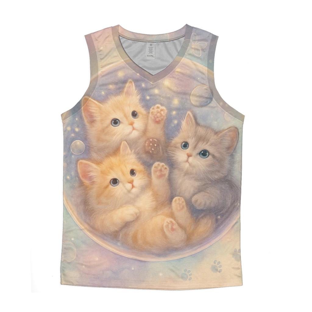 Cosmic Dreaming Kittens trendy fitted tank tops