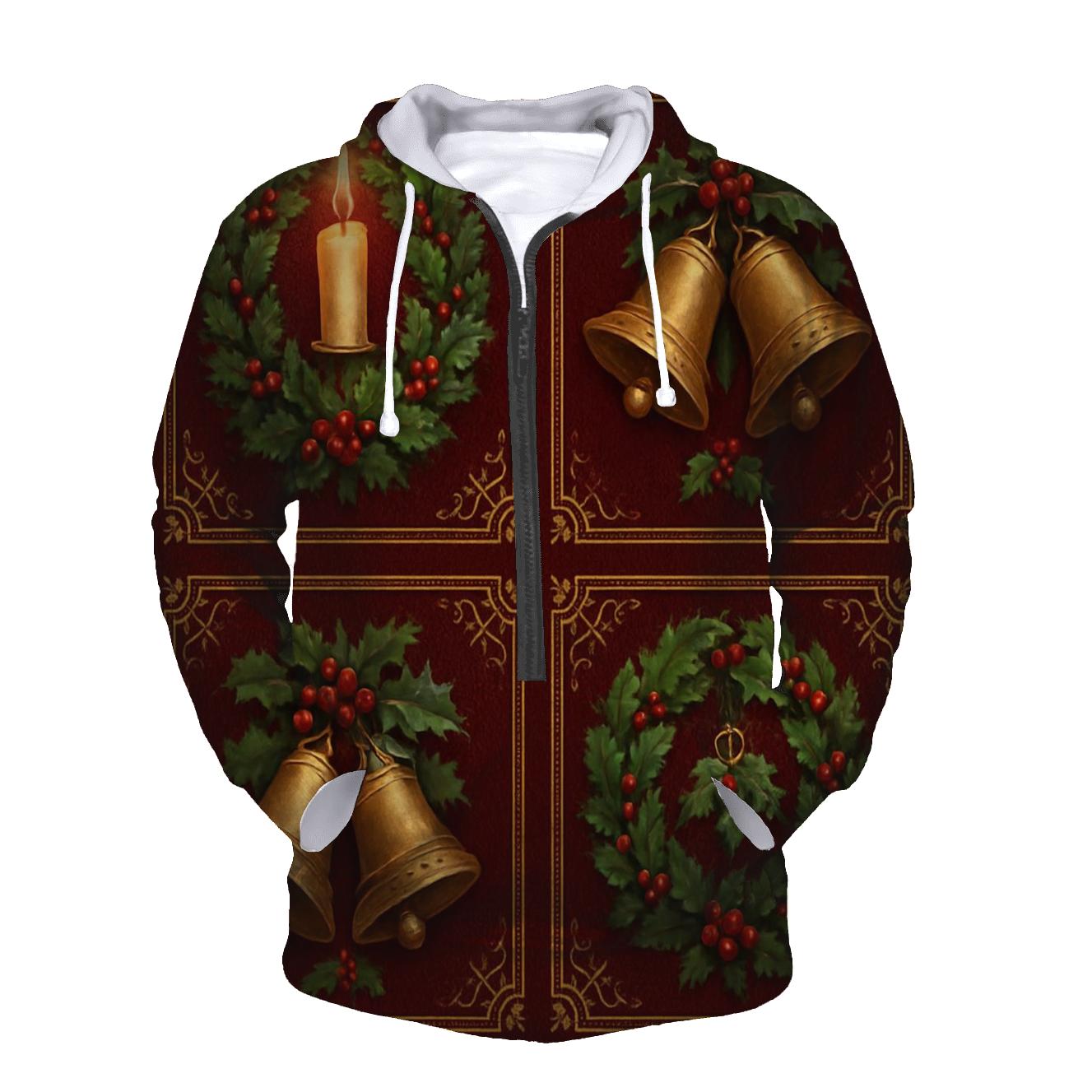 Crimson Carol Tile Pattern pullover hoodies