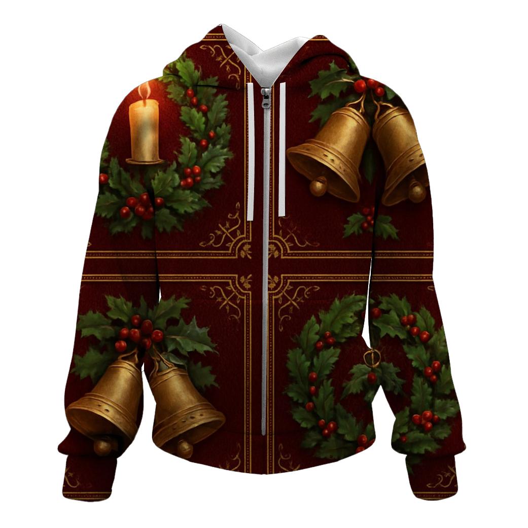 Crimson Carol Tile Pattern premium hoodies