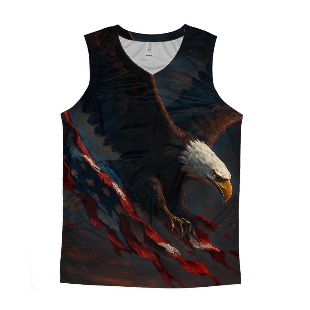 Eagle Overbroken Flag casual summer tank tops