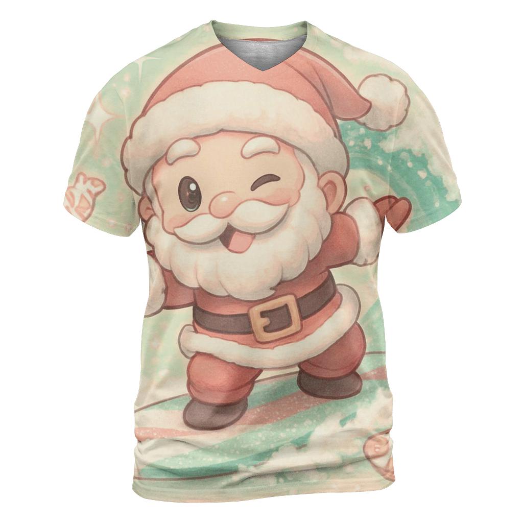 Surfing Santa On Sugar Wave trendy printed shirt styles
