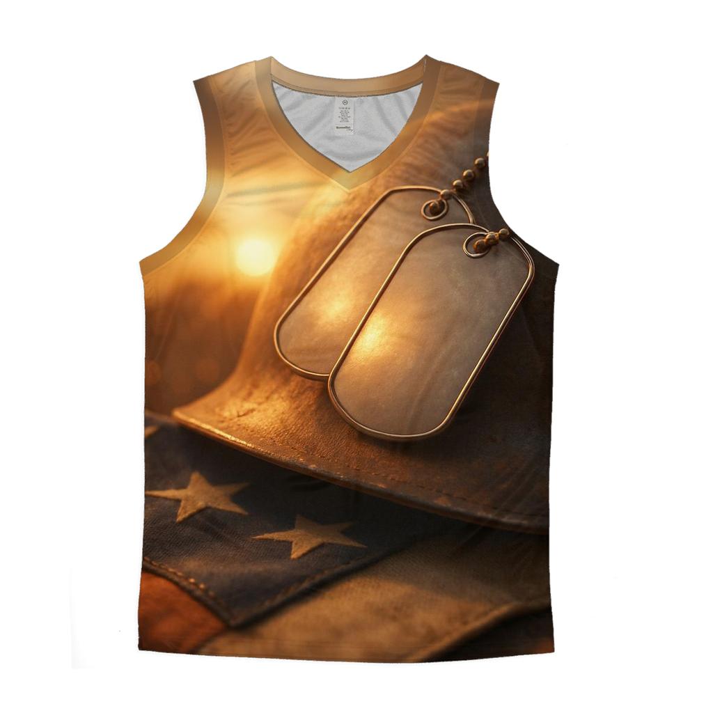 Dog Tags At Sunset designer workout tanks