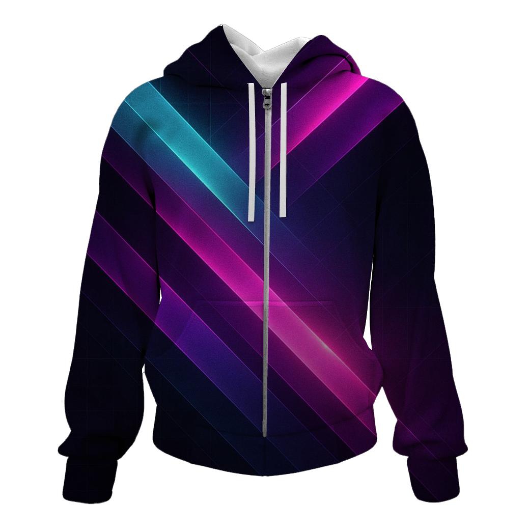 Neon Circuit Sweep embroidered hoodies