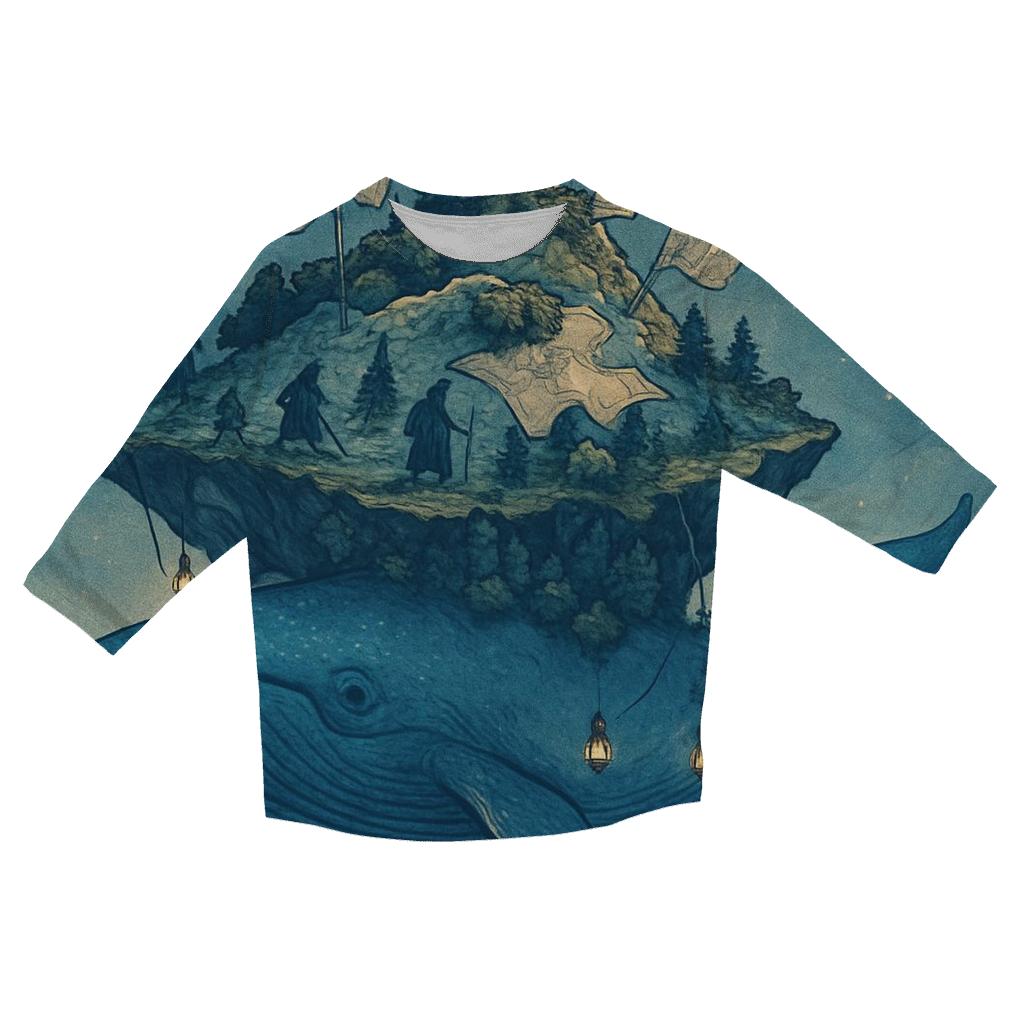 Mapmakers Whale Atlas fashion 3/4 sleeve shirts