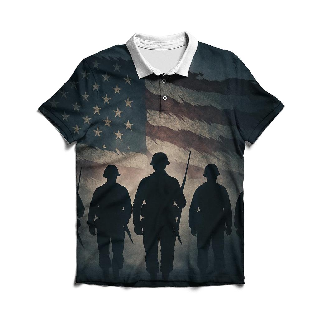 Last Watch Silhouette embroidered polo tops