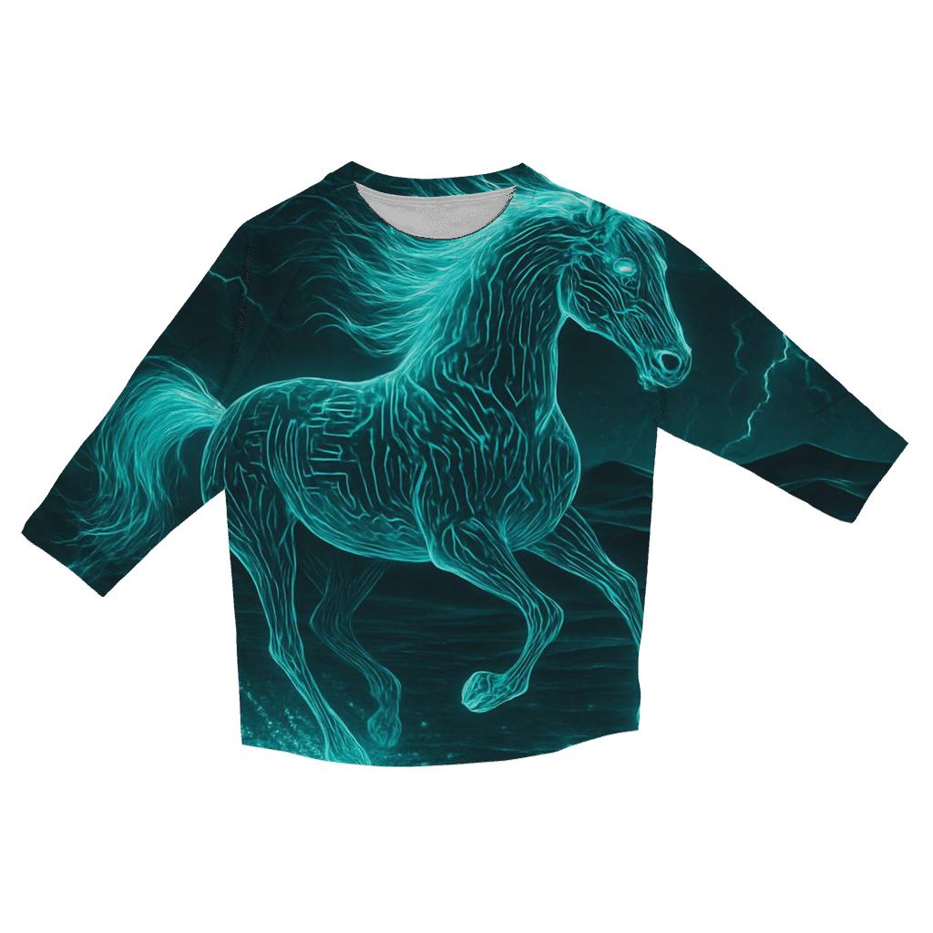 Mirage Circuit Horse designer 3/4 sleeve blouses