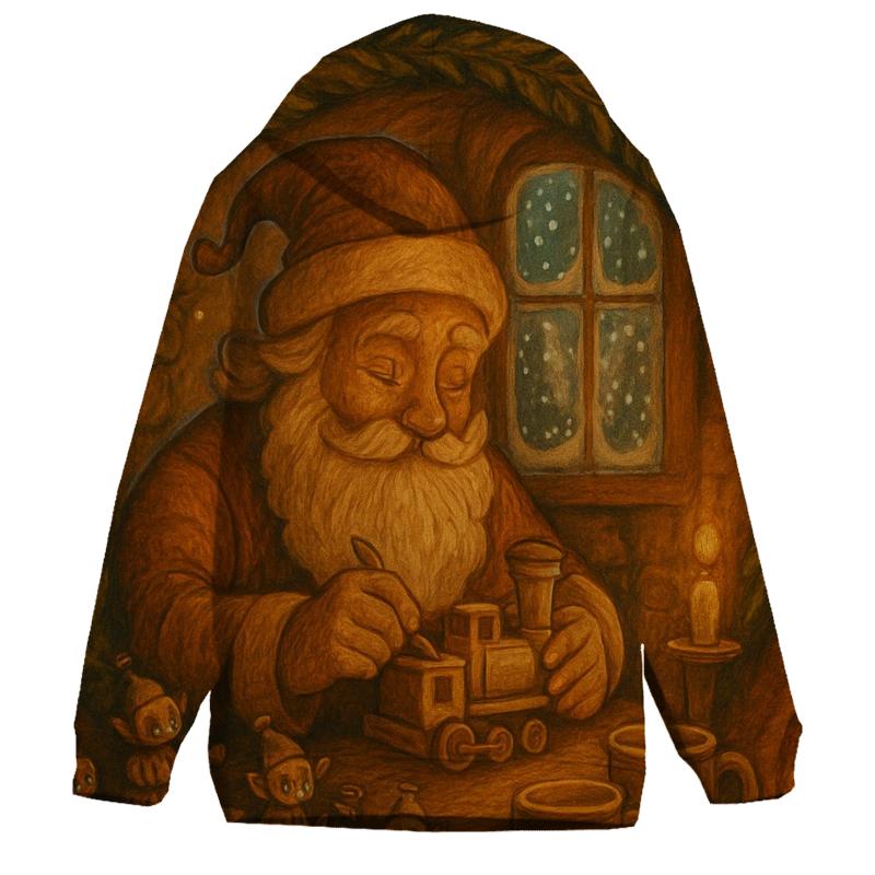 Woodland Workshop Santa embroidered hoodies