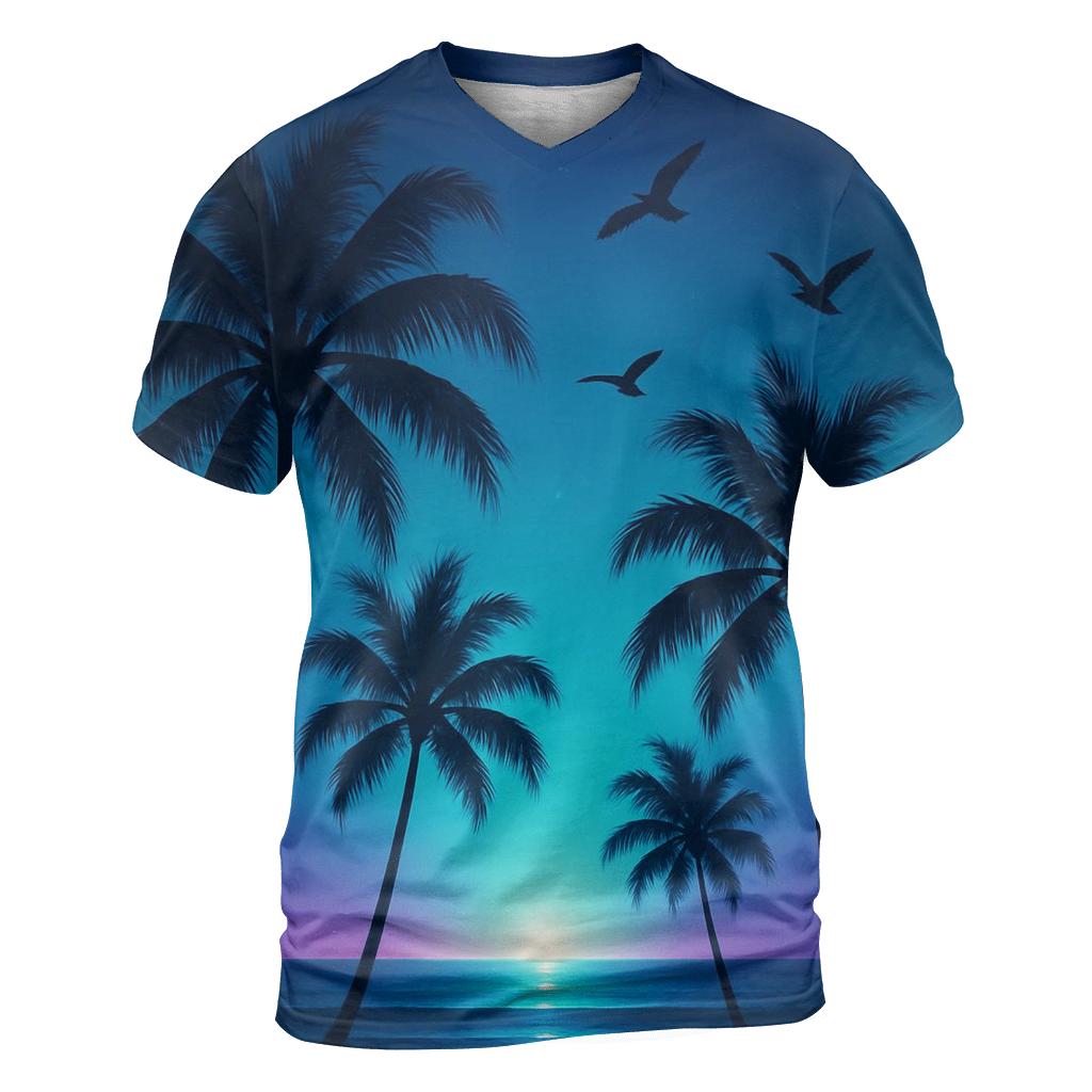 Neon Palm Reverie designer pattern shirts