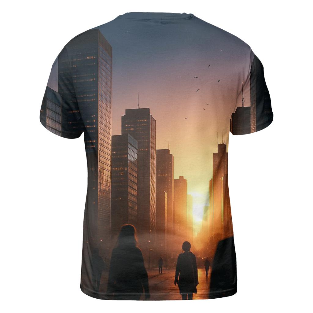 Amber City Last Light vibrant all-over design tees