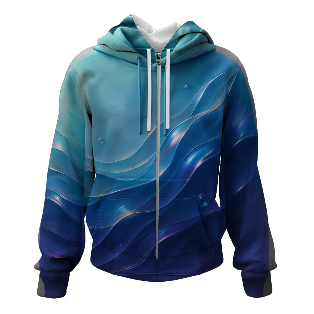 Aurora Glass Waves zip-up hoodies