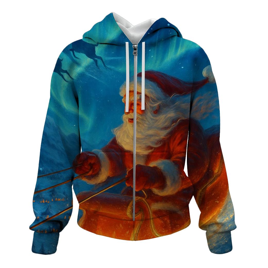 Aurora Sleigh Pilot Santa pullover hoodies