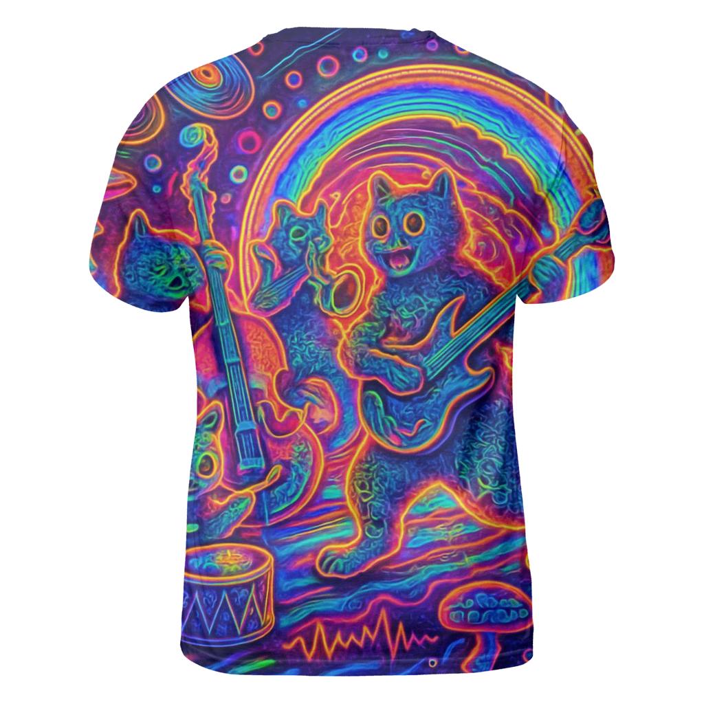 Psychedelic Portal Cat Band designer pattern shirts