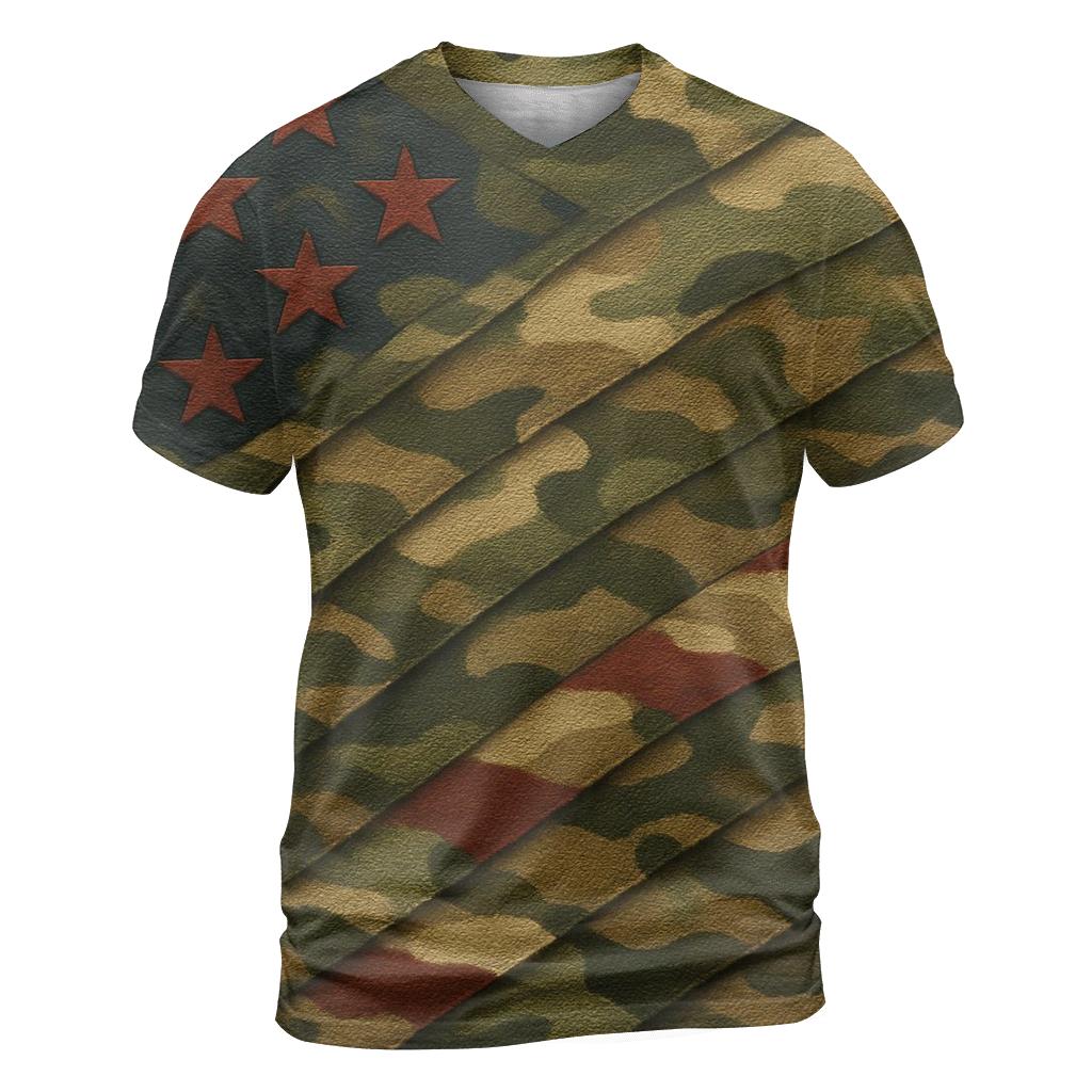Camouflage Union artistic all-over print tops