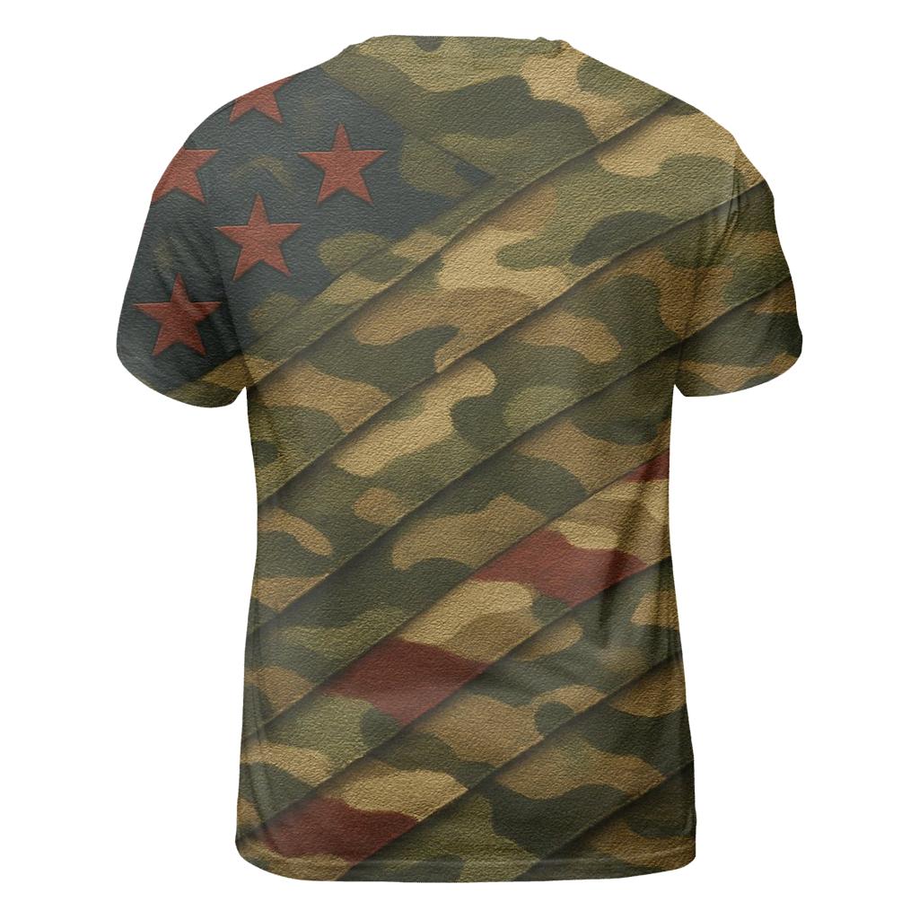 Camouflage Union artistic all-over print tops