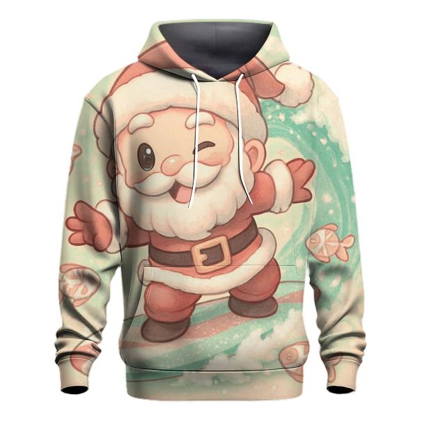 Surfing Santa On Sugar Wave premium hoodies