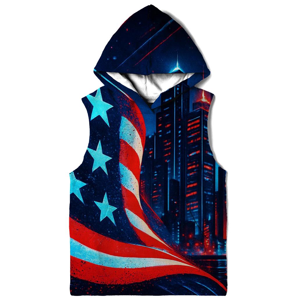 Neon Stripes Skyline graphic hoodies