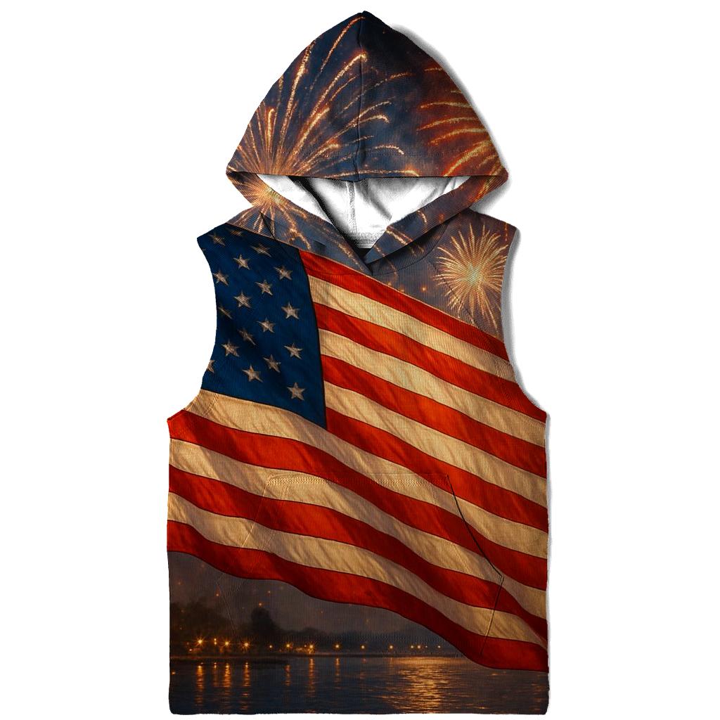 Firework Flag Embrace printed hoodies