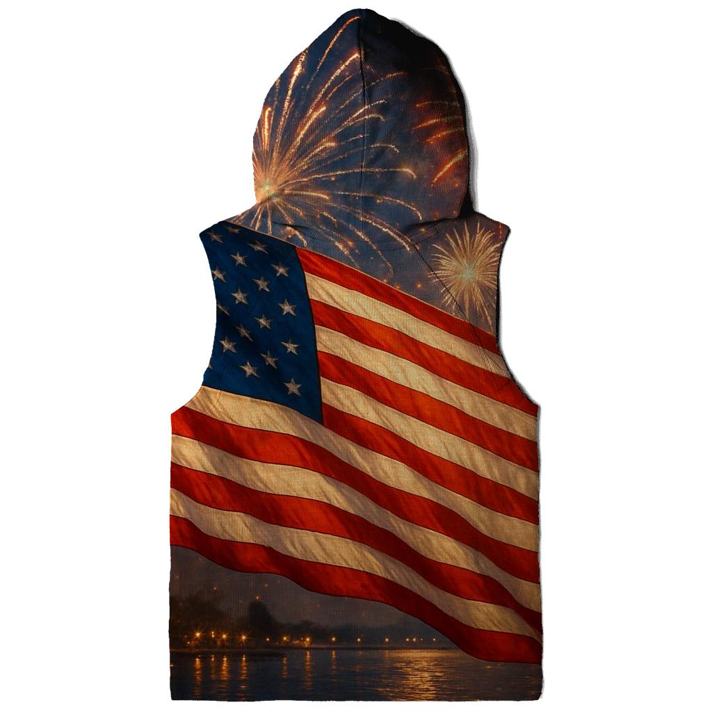Firework Flag Embrace printed hoodies