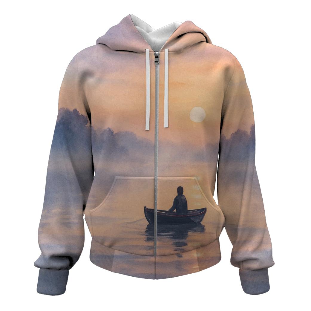 Pastel Lake Whisper graphic hoodies