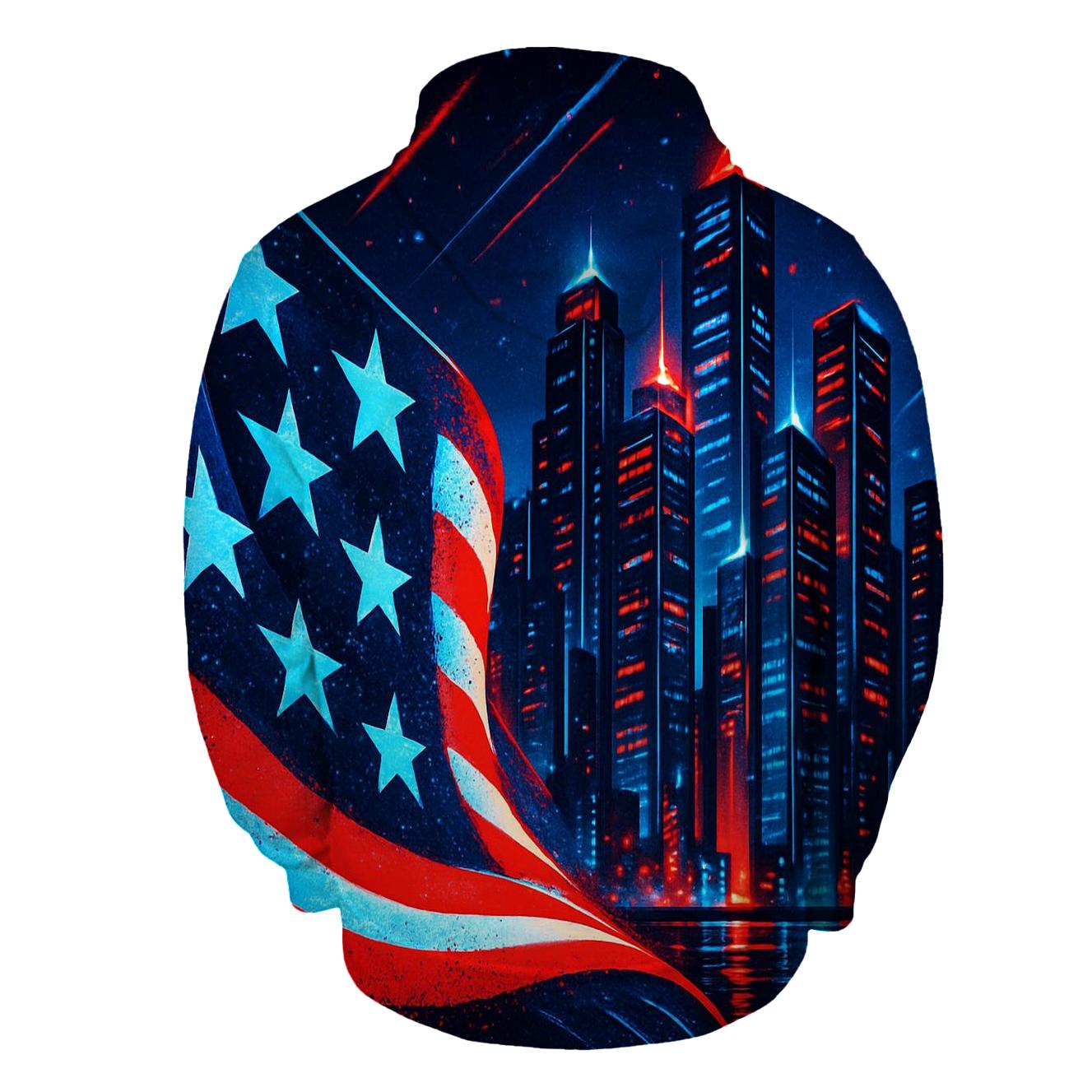 Neon Stripes Skyline custom hoodies